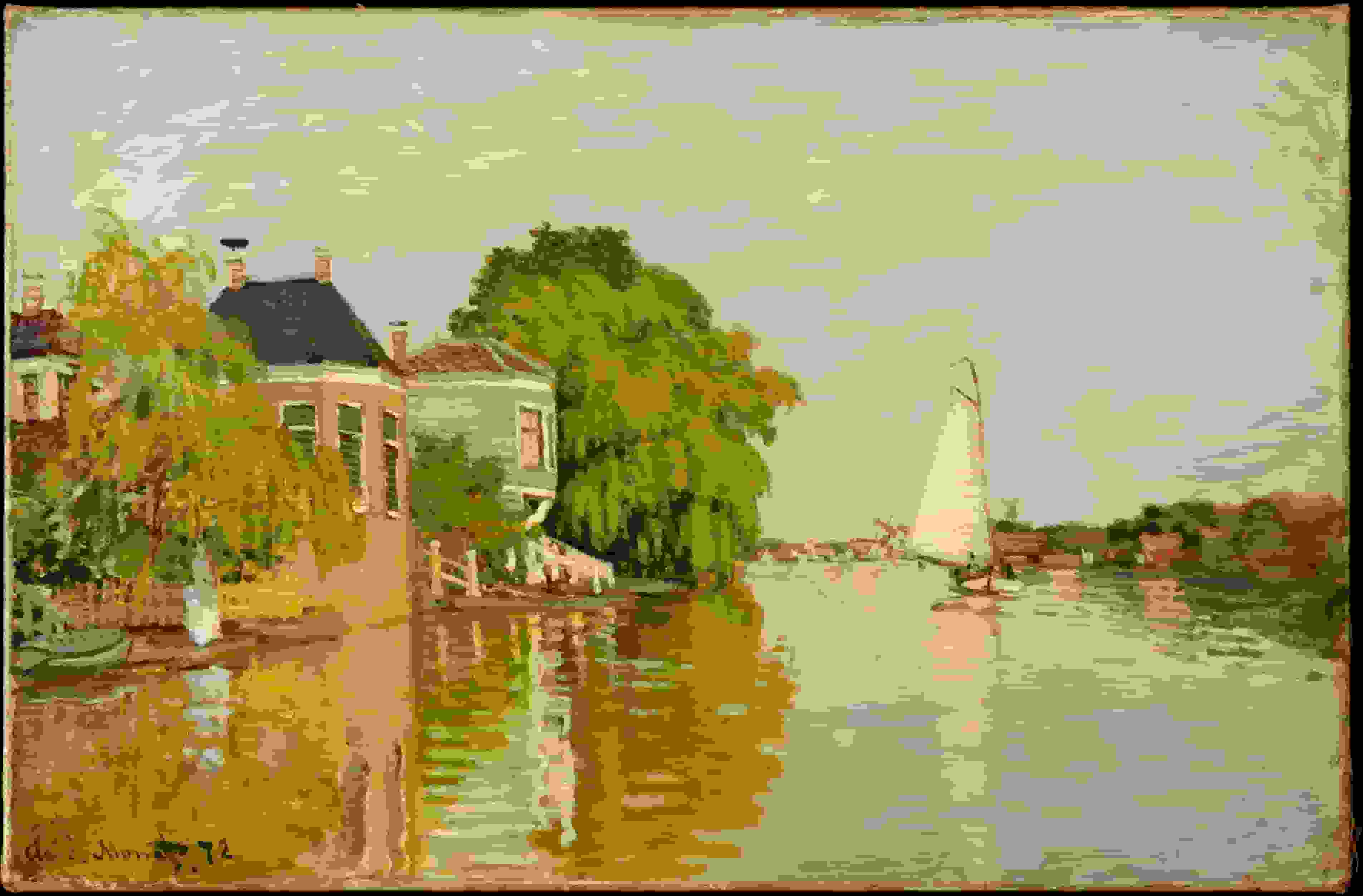 Claude Monet: huizen aan de achterzaan (Metropolitan Museum of Art)