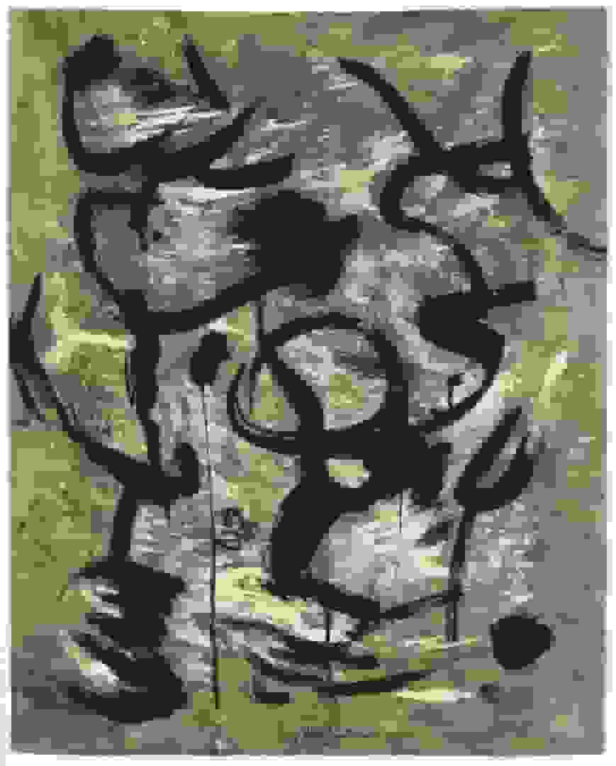 Abstracte compositie met zwart ui