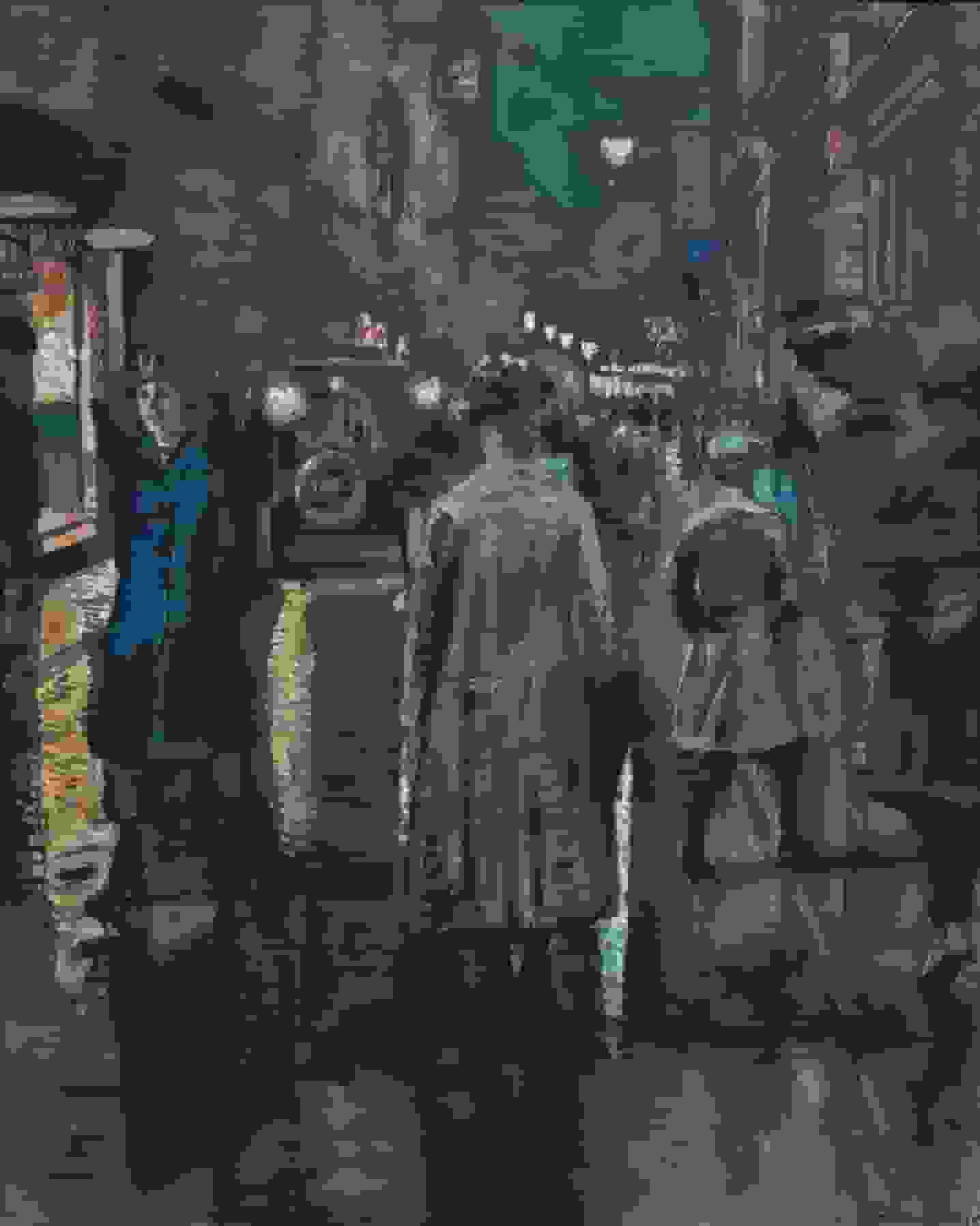 Nachtelijk straatbeeld in Amsterdam