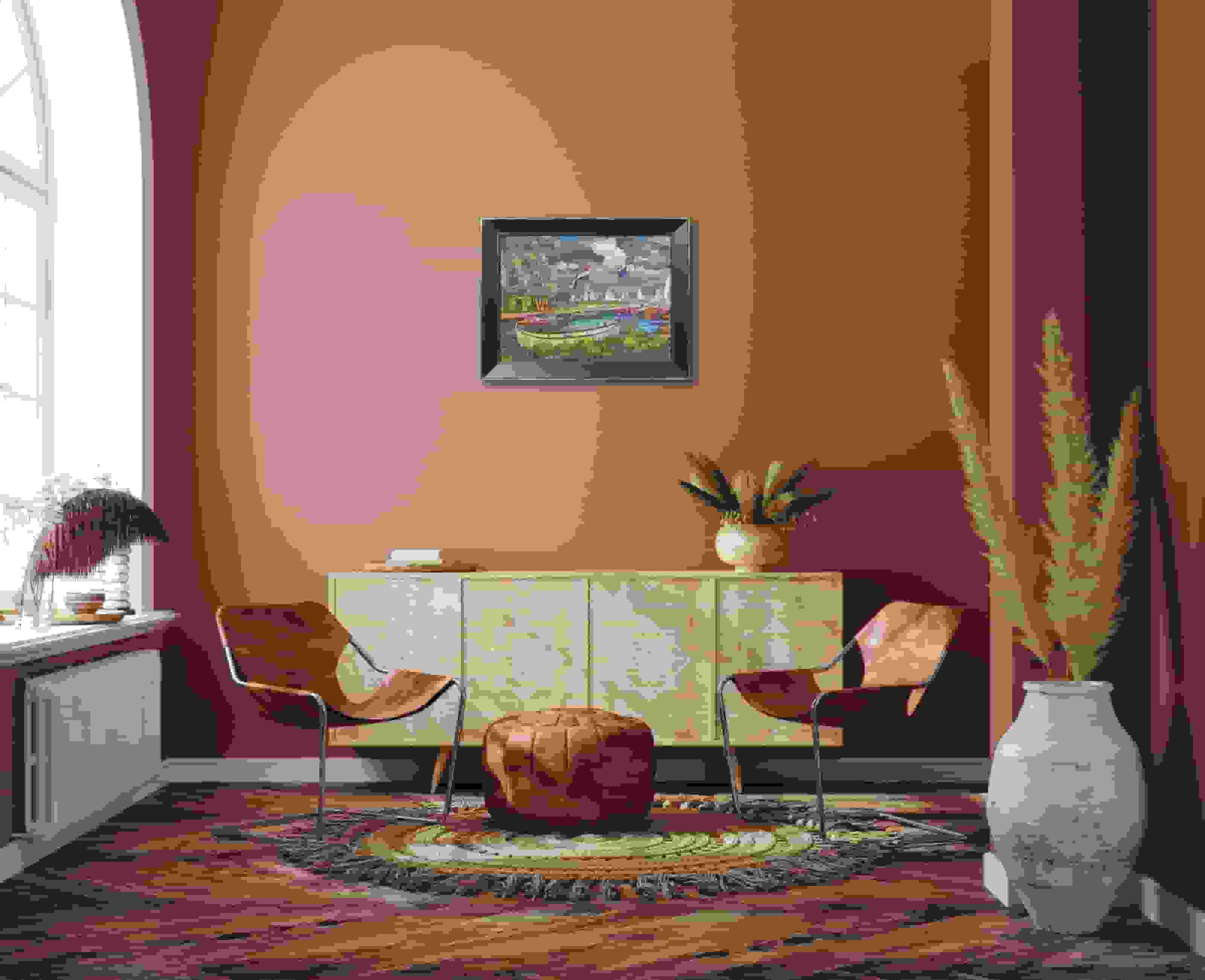 Herman Bieling - Onstuimig weer aan de Voorplas te Hillegersberg (in interieur)