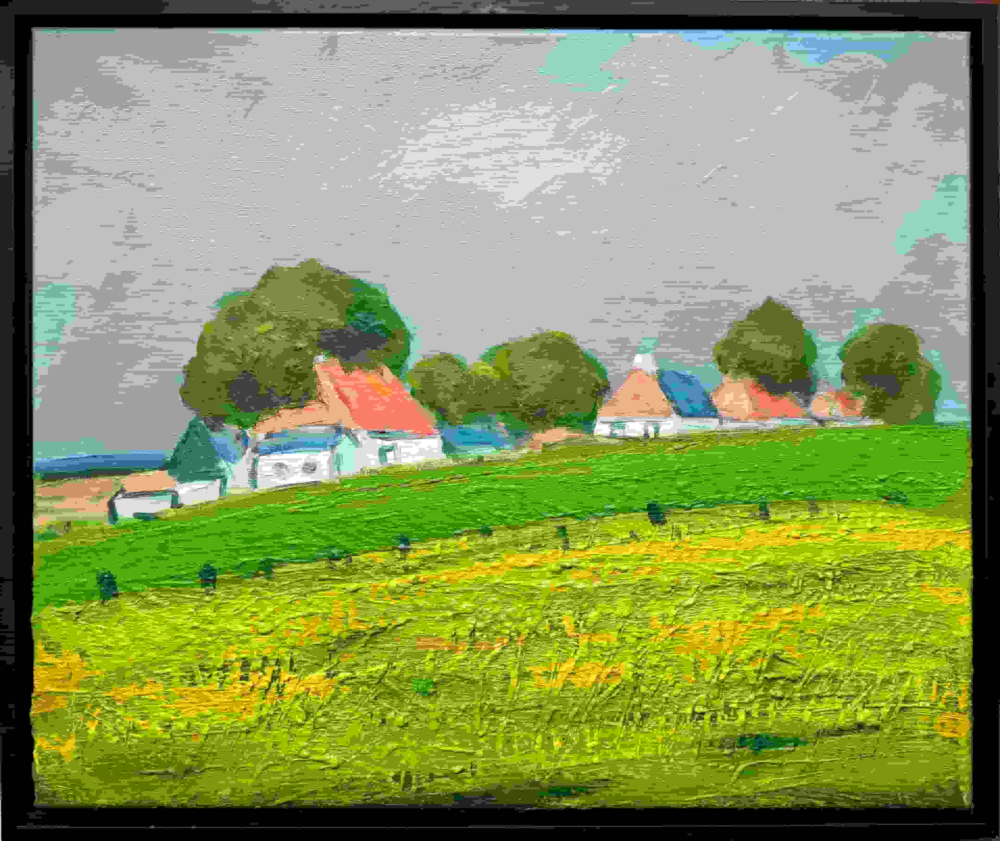 Wim van der Veer - Dorp in de Bilthoek (met lijst)