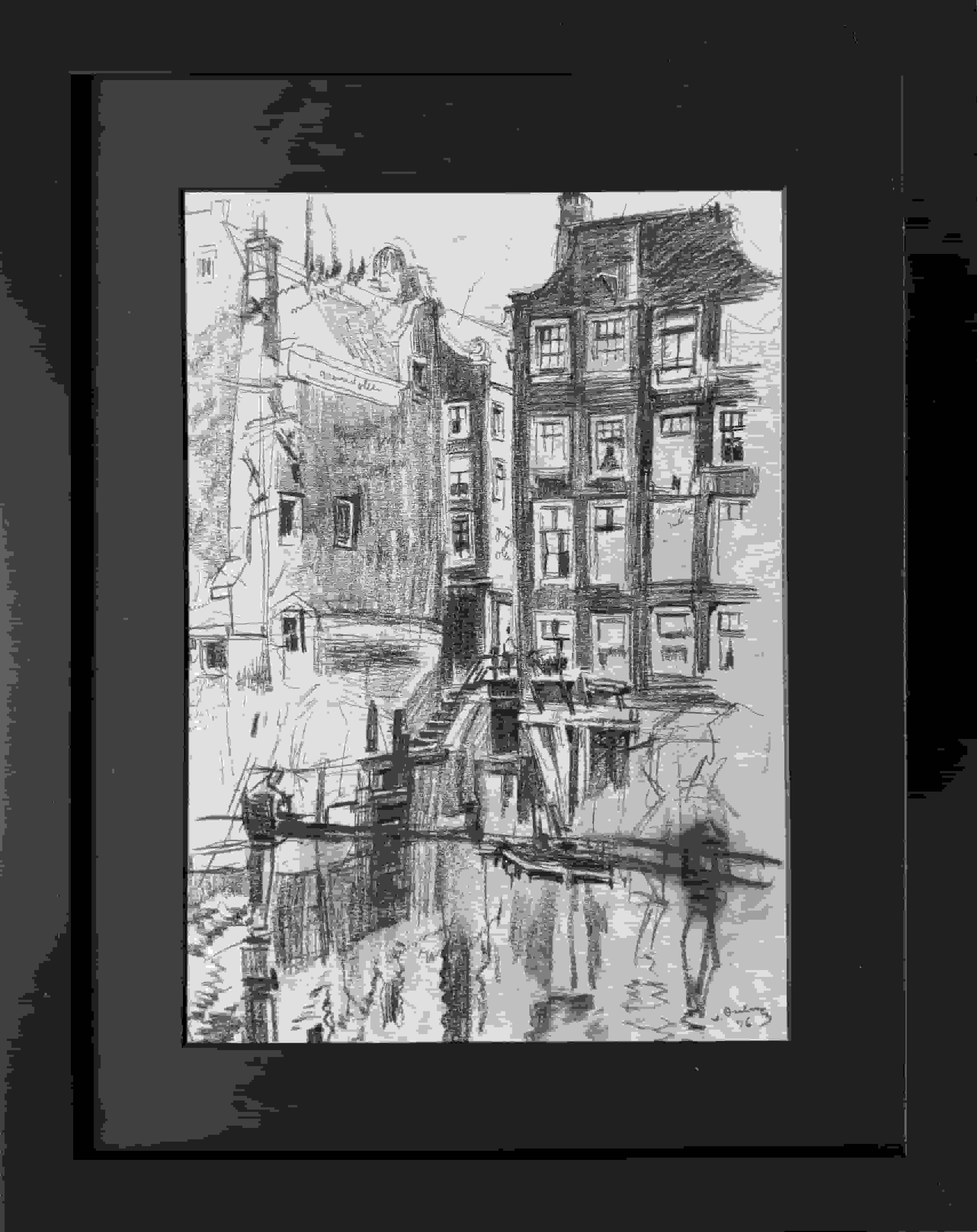 Erasmus Bernard von Dülmen-Krumpelman - Het Kolkje te Amsterdam (met lijst)