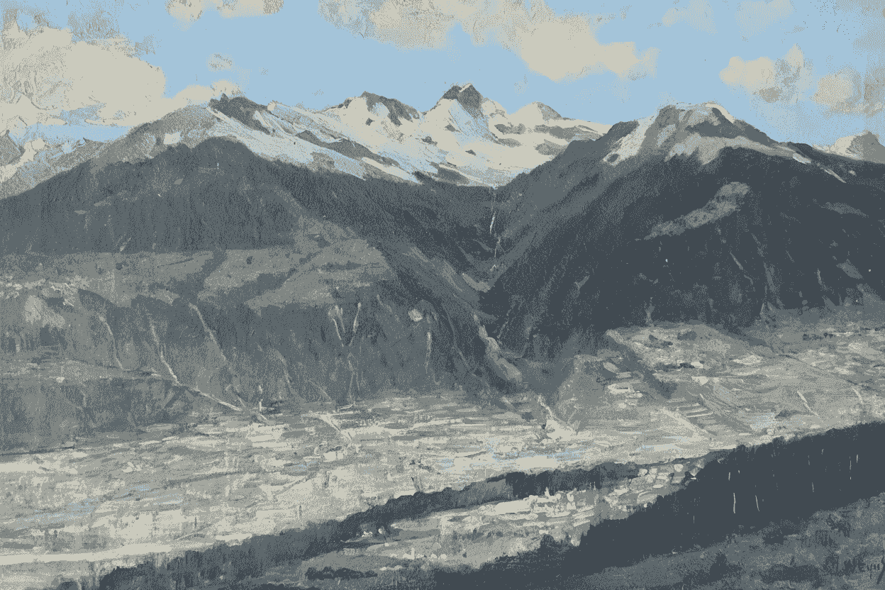 Jan Harm Weijns - Rhonedal vanuit Crans Montana