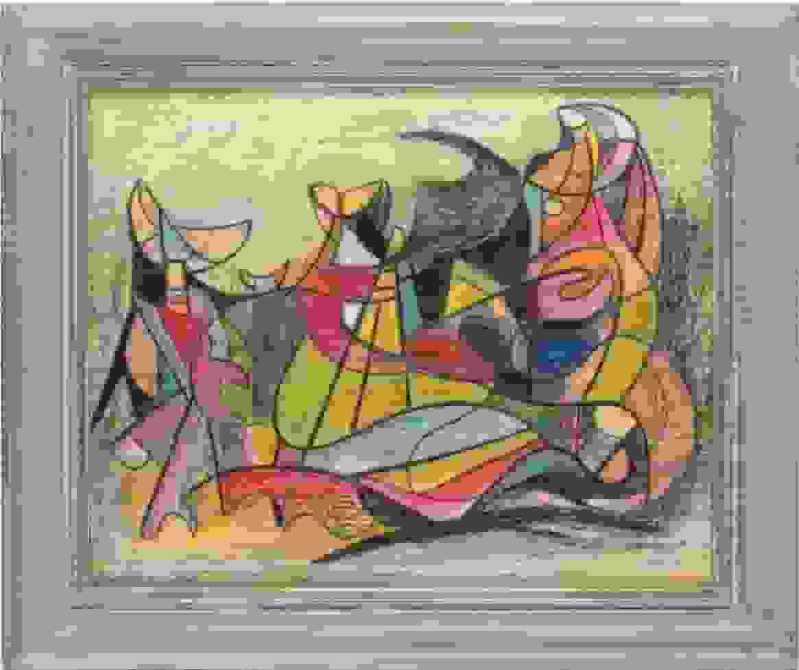 Klaas Boonstra -  Surrealistische compositie (met lijst)