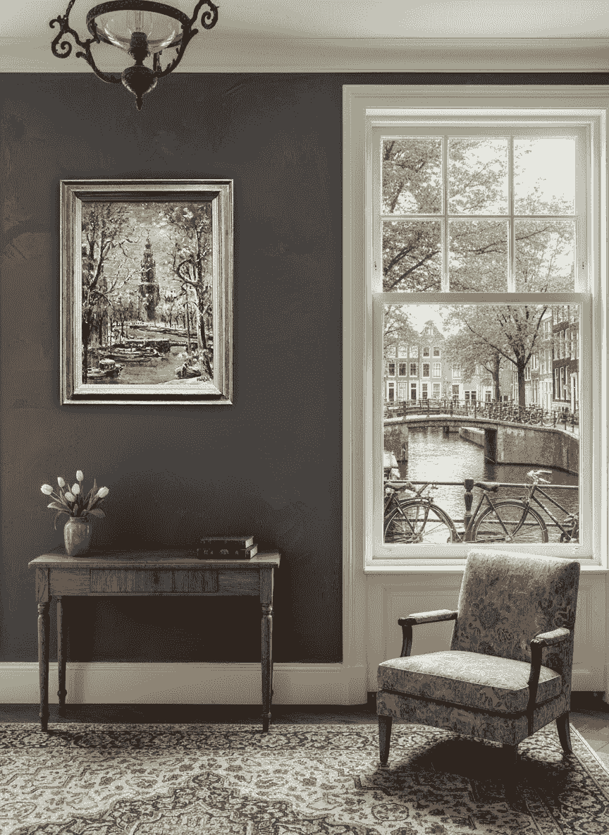 Gerard Hordijk - Montelbaantoren in de sneeuw (in interieur)