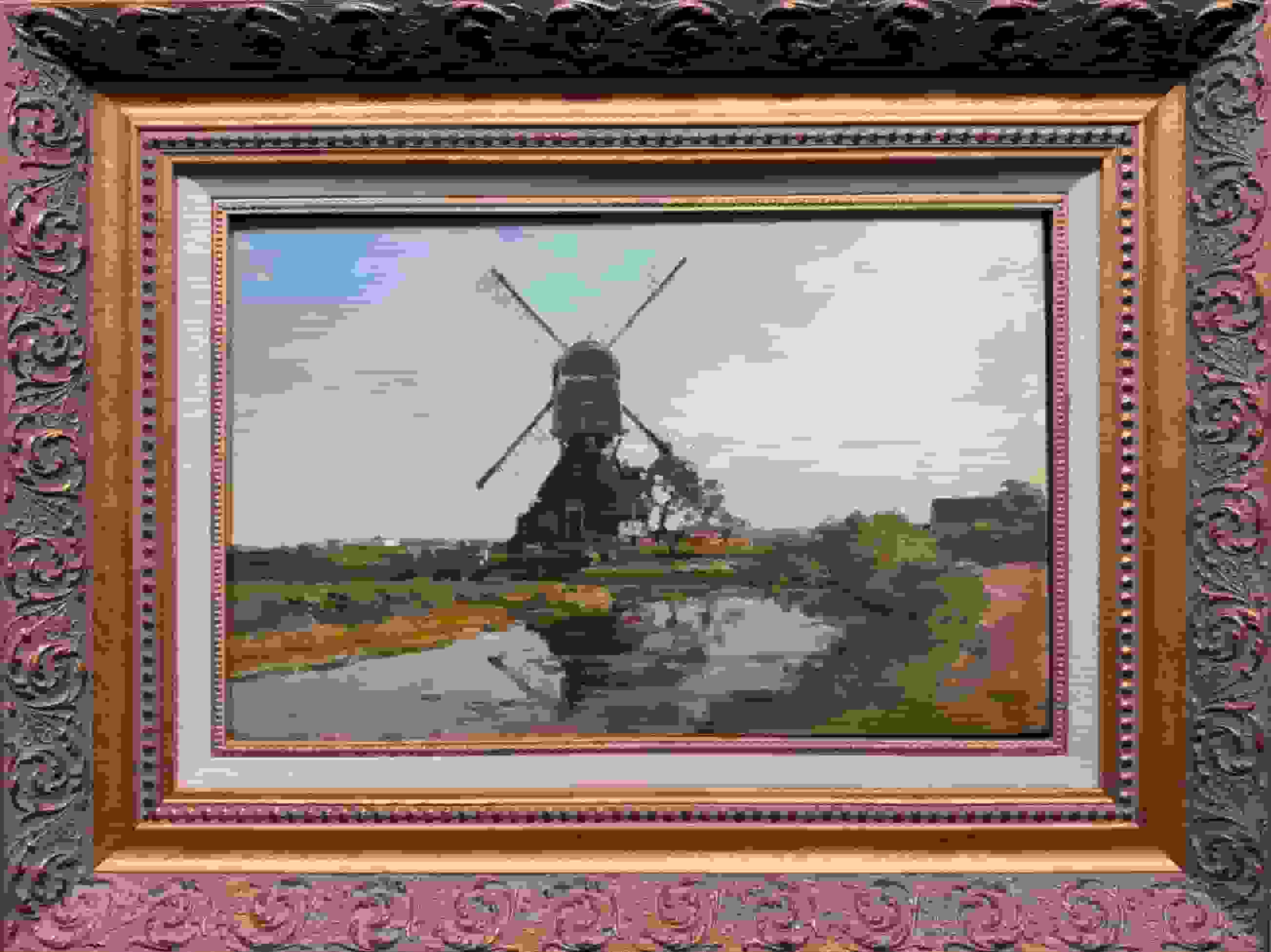 Cornelis Vreedenburgh - Wipmolen in de polder (met lijst)