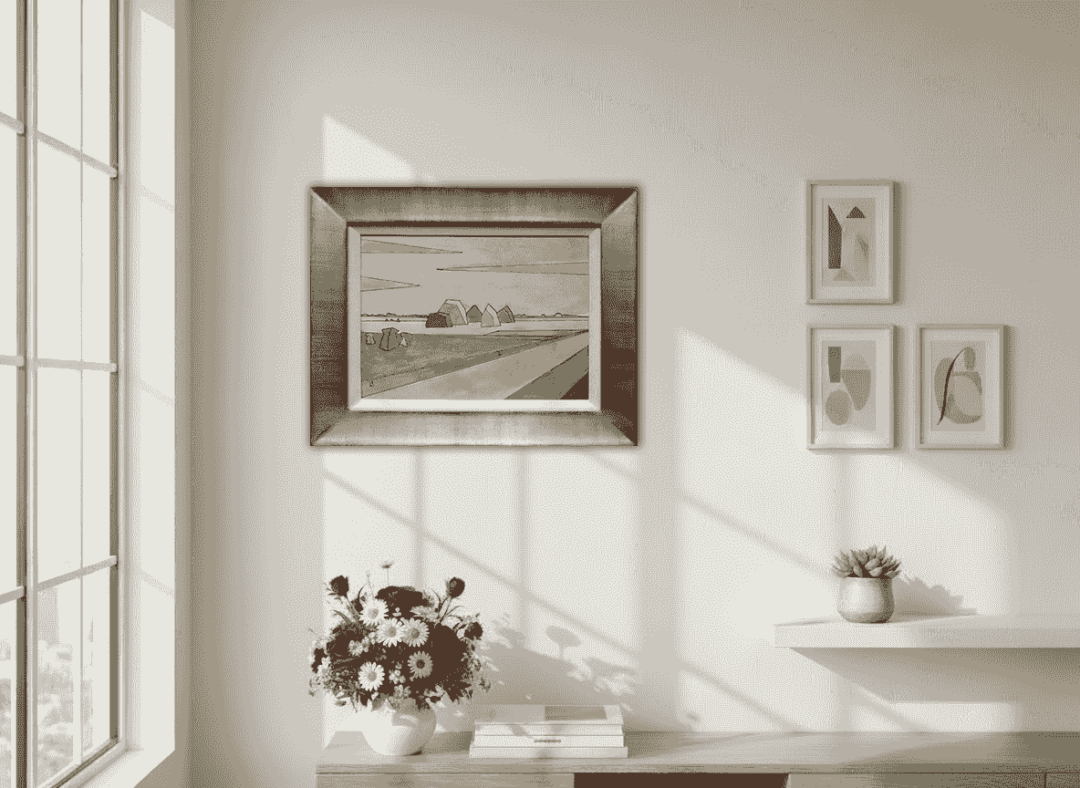 Louise (Lou) Loeber - Gezicht op Blaricum (in interieur)