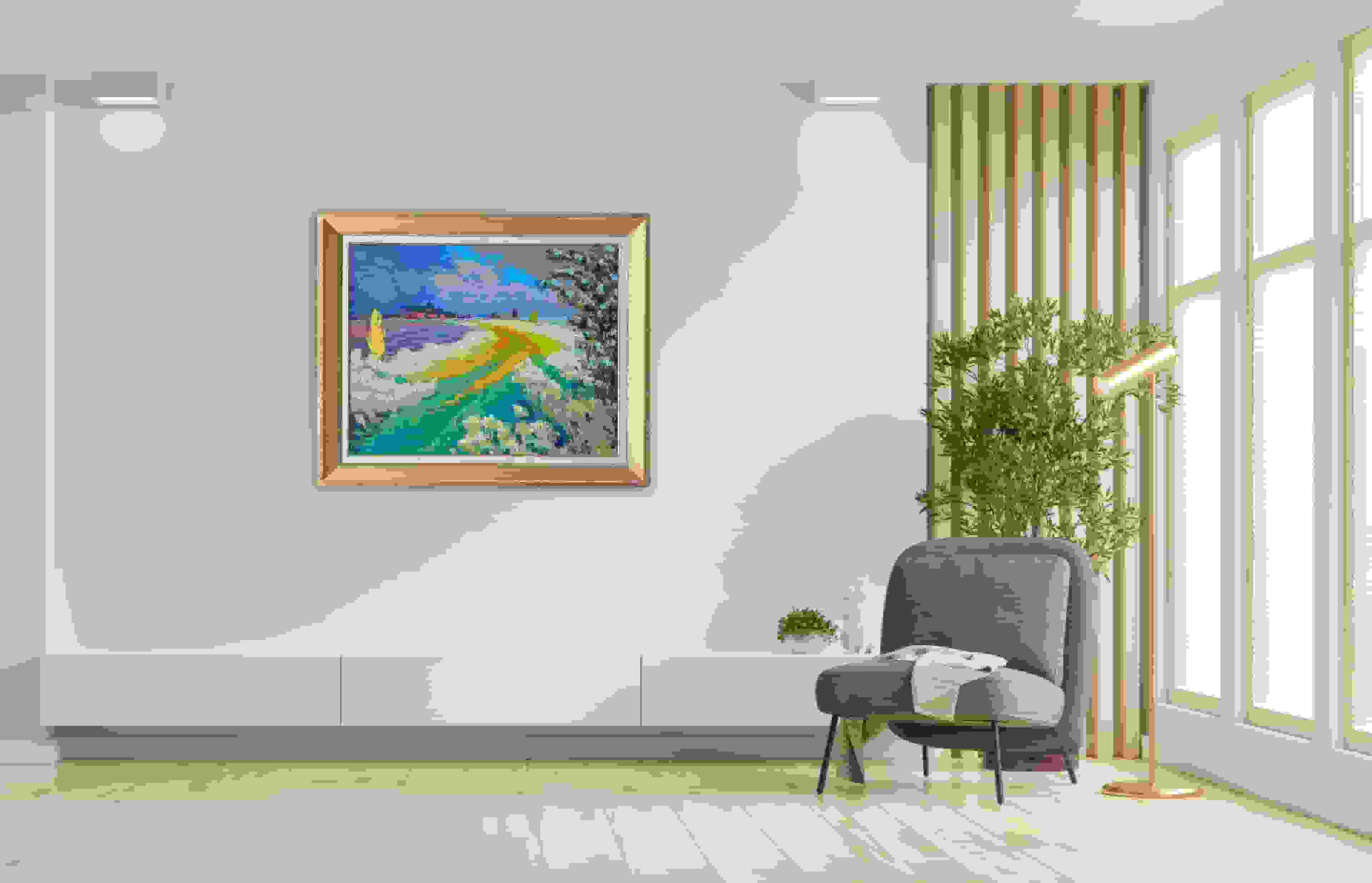 Jannes de Vries - Gezicht op Huizinge (in 1972) (in interieur)