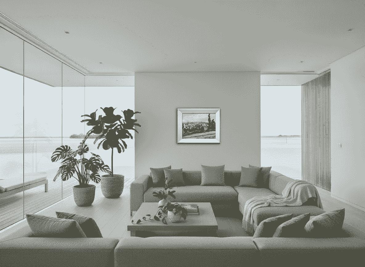 Jannes de Vries - Gezicht op Cancale in Bretagne (in interieur)