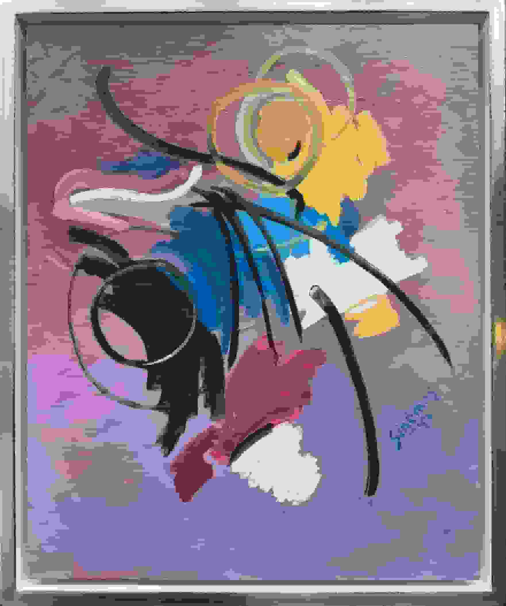 Wim Sinemus - Abstracte compositie (met lijst)