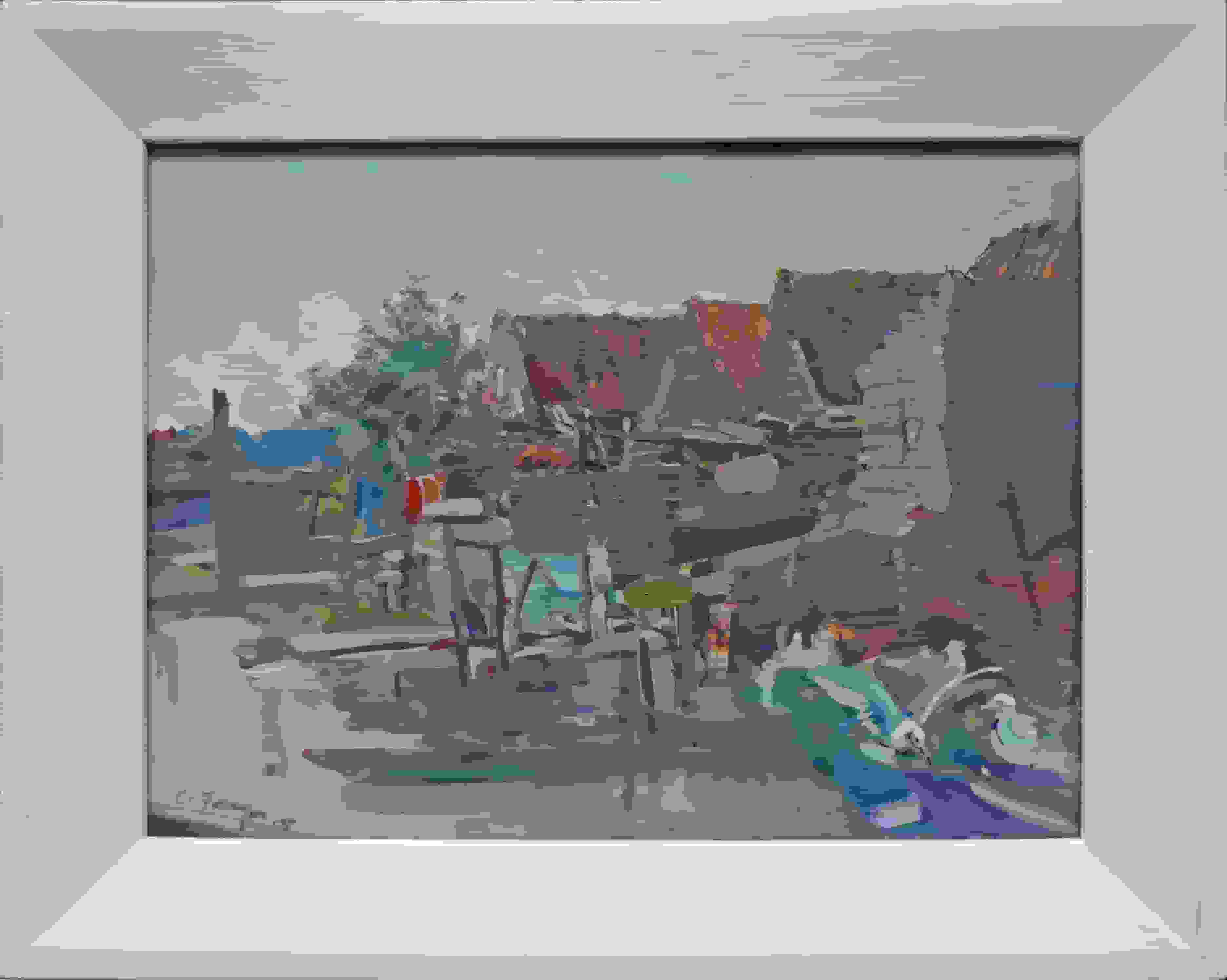 Carl Fahringer - Visserseiland te Hoorn (met lijst)