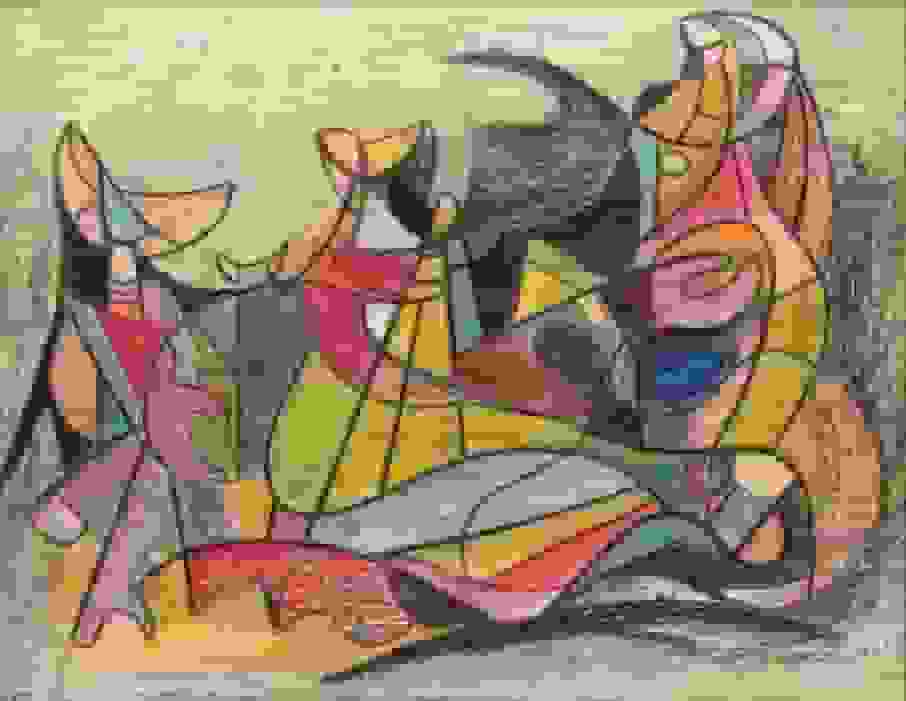 Klaas Boonstra -  Surrealistische compositie (zonder lijst)