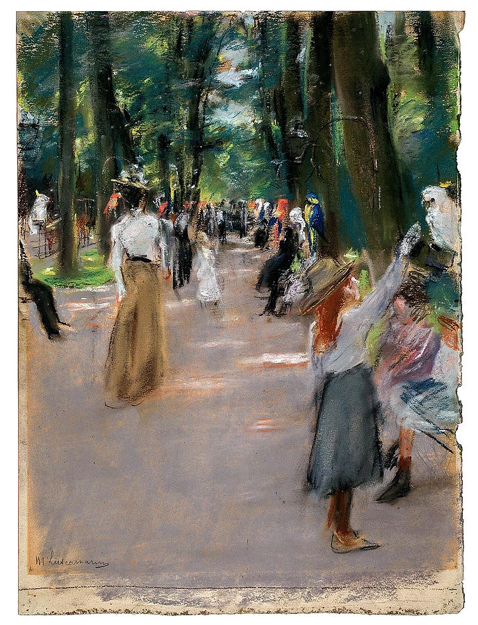 Straat in Amsterdam door Max Liebermann