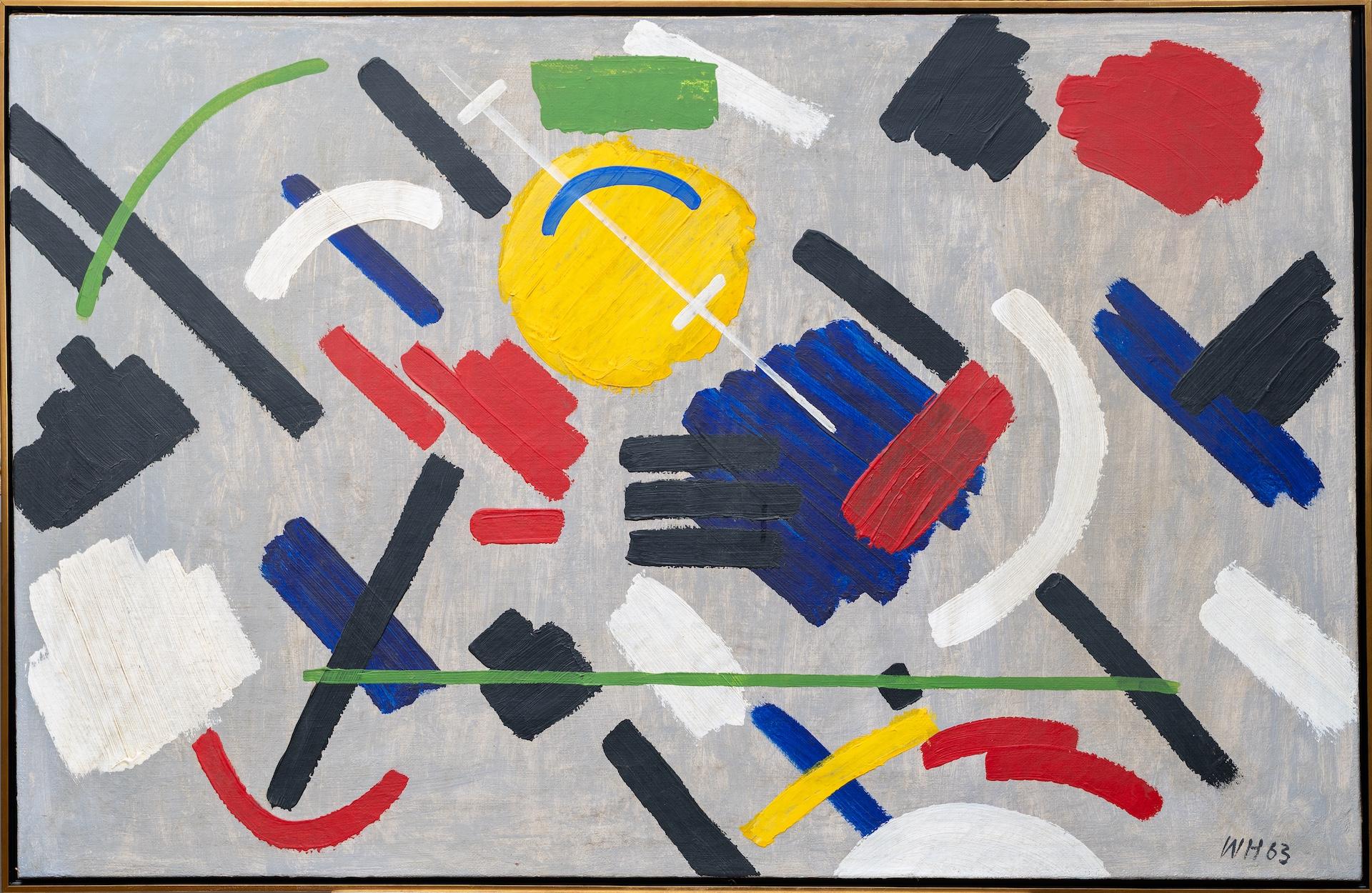 Abstracte compositie zonder lijst