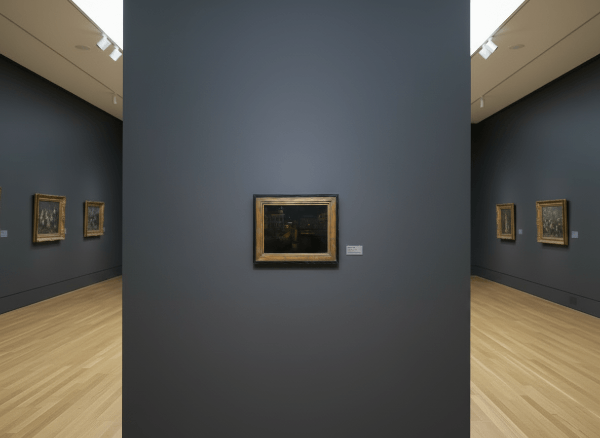 Avondstadsgezicht zonder lijst