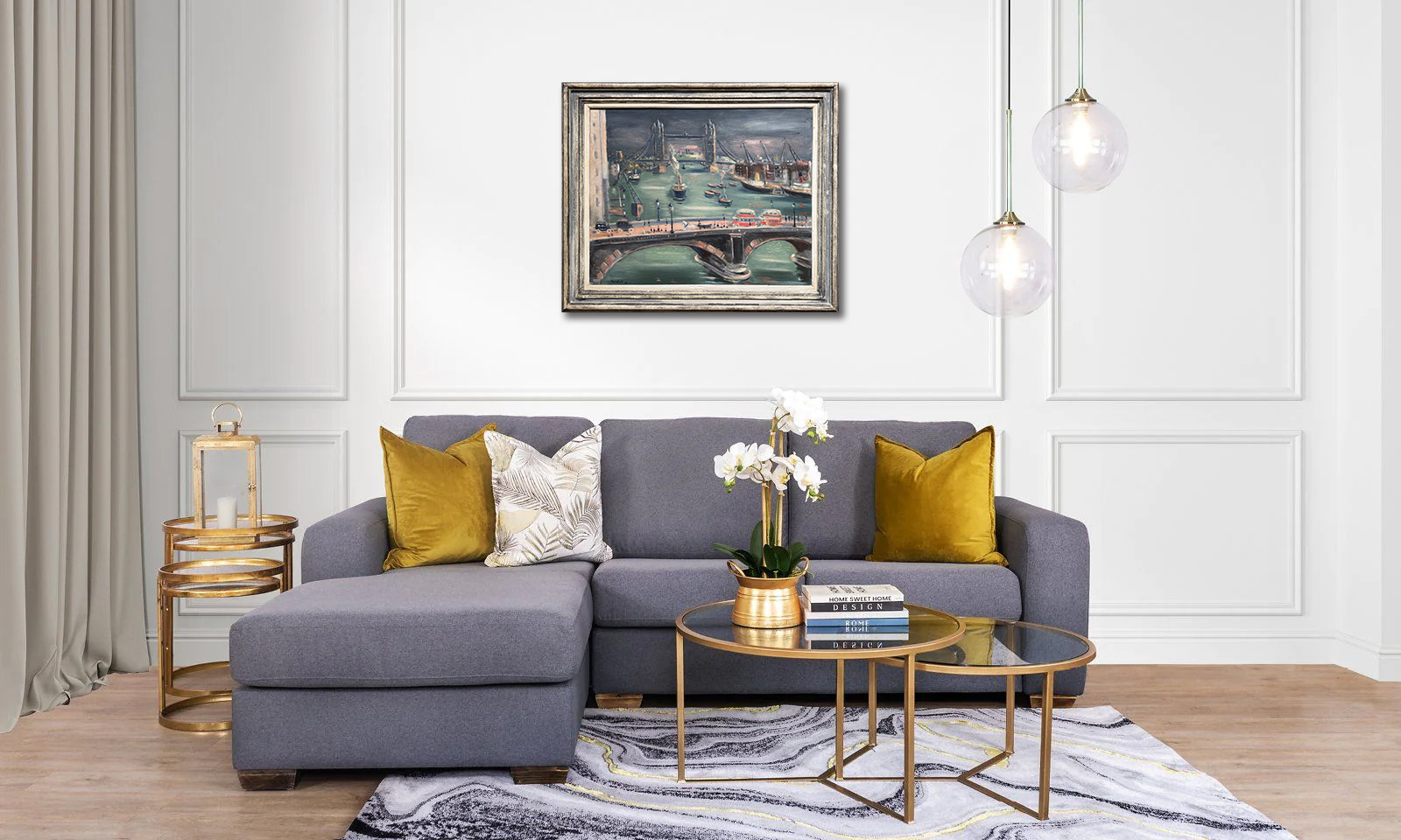 Gezicht op de Tower bridge over de Thames rivier zonder lijst