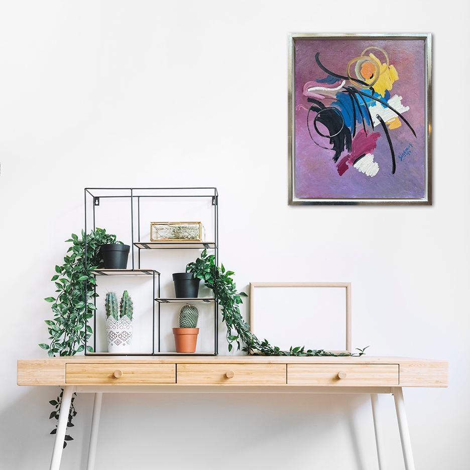 Abstracte compositie zonder lijst