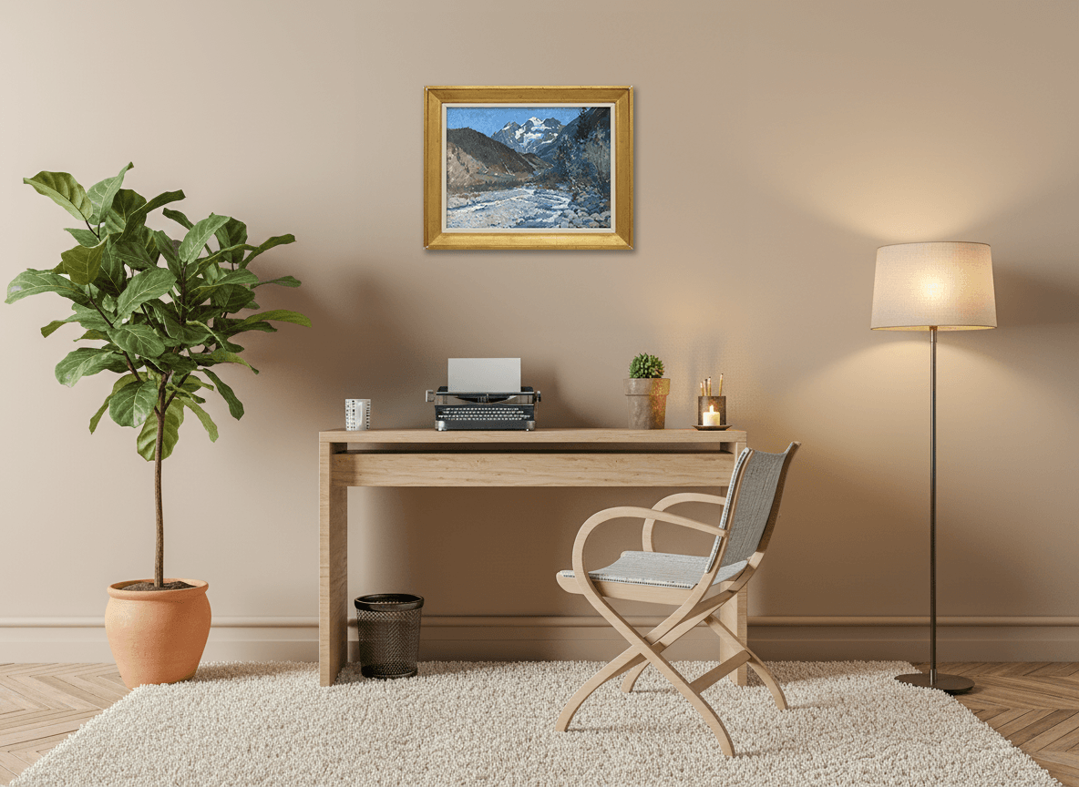 Jan Harm Weijns - Berglandschap bij Kandersteg, Zwitserland (in interieur)