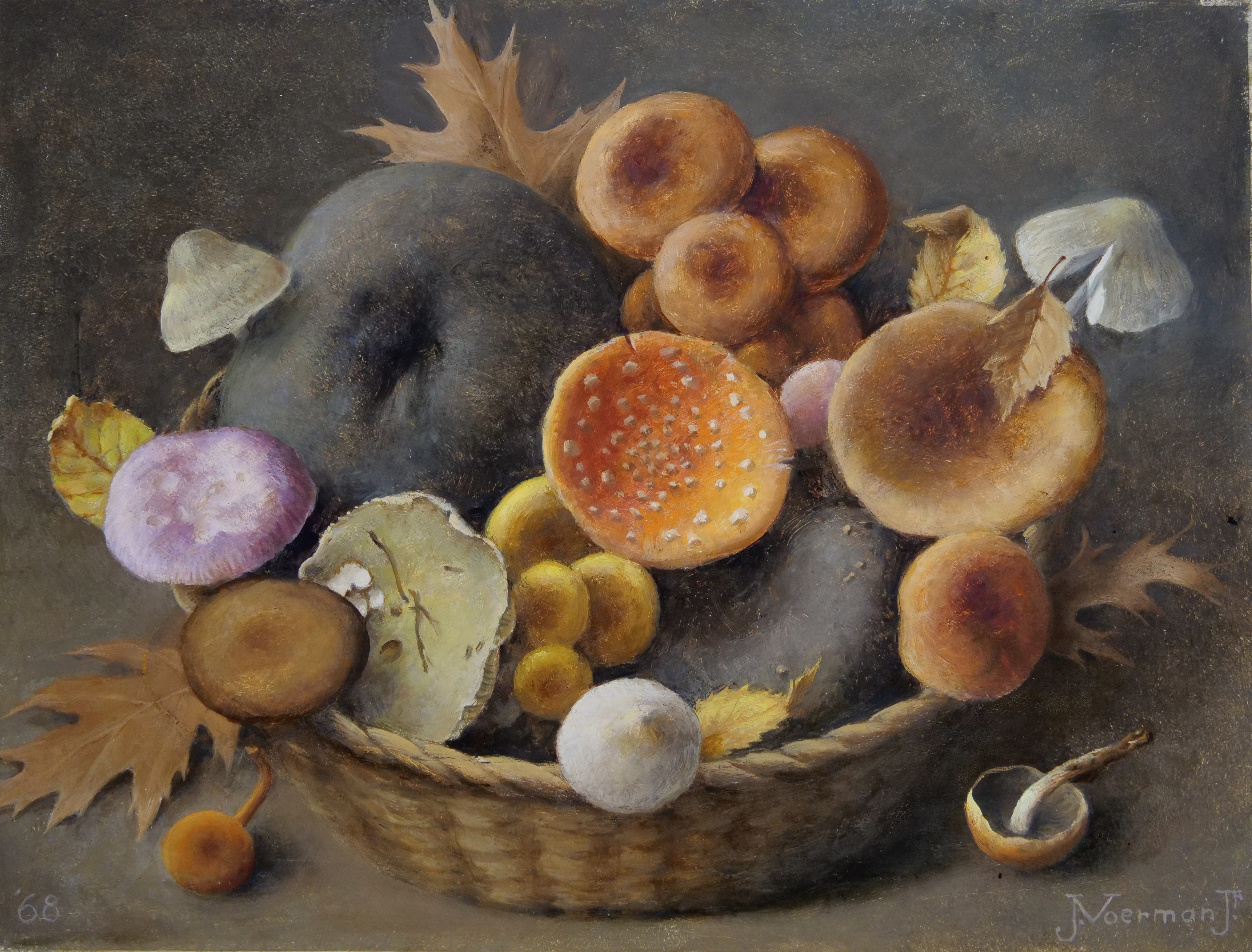 Jan Voerman jr - Stilleven met Paddenstoelen (zonder lijst)