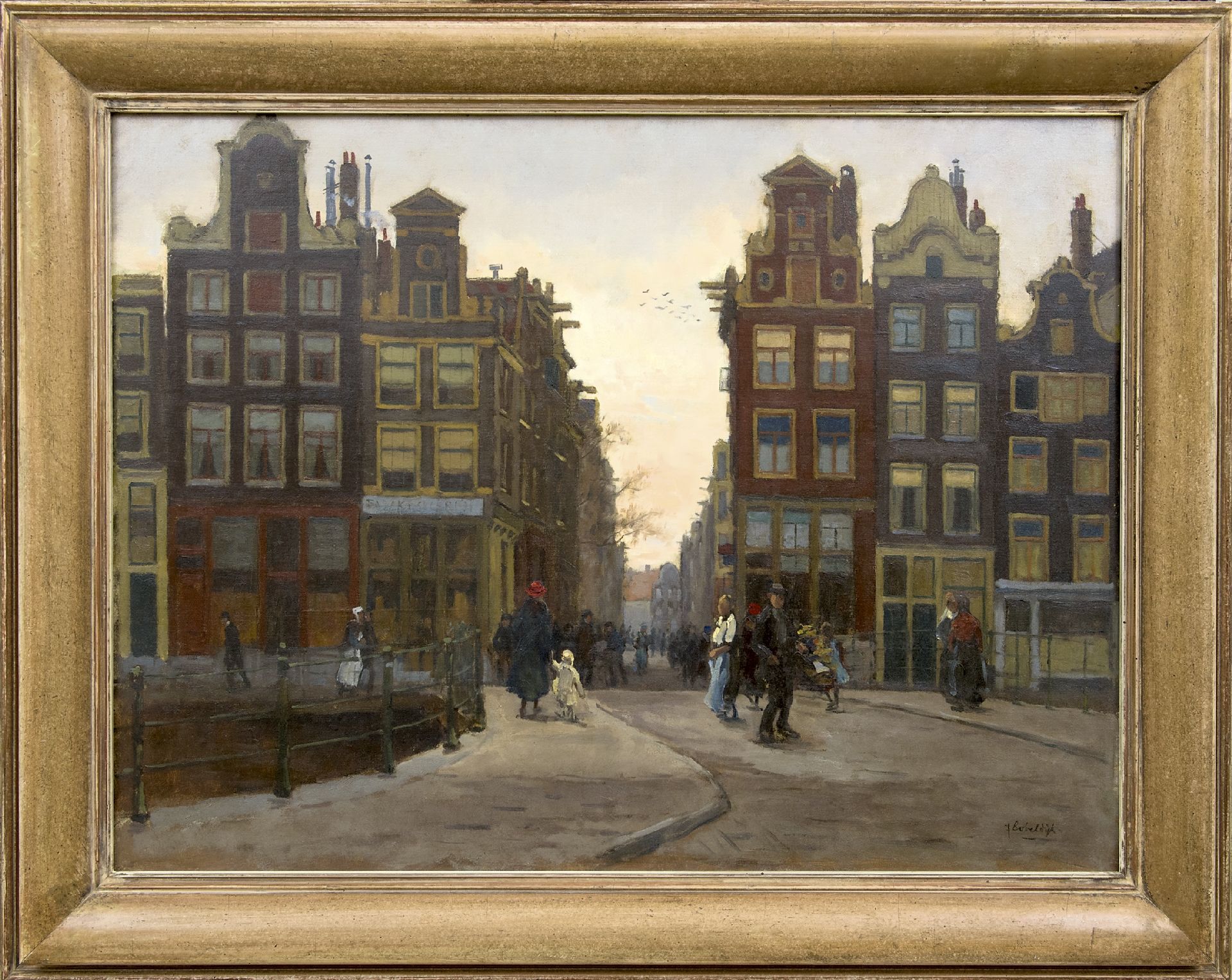 Felicien Bobeldijk - Wijde Heisteeg te Amsterdam (met lijst)