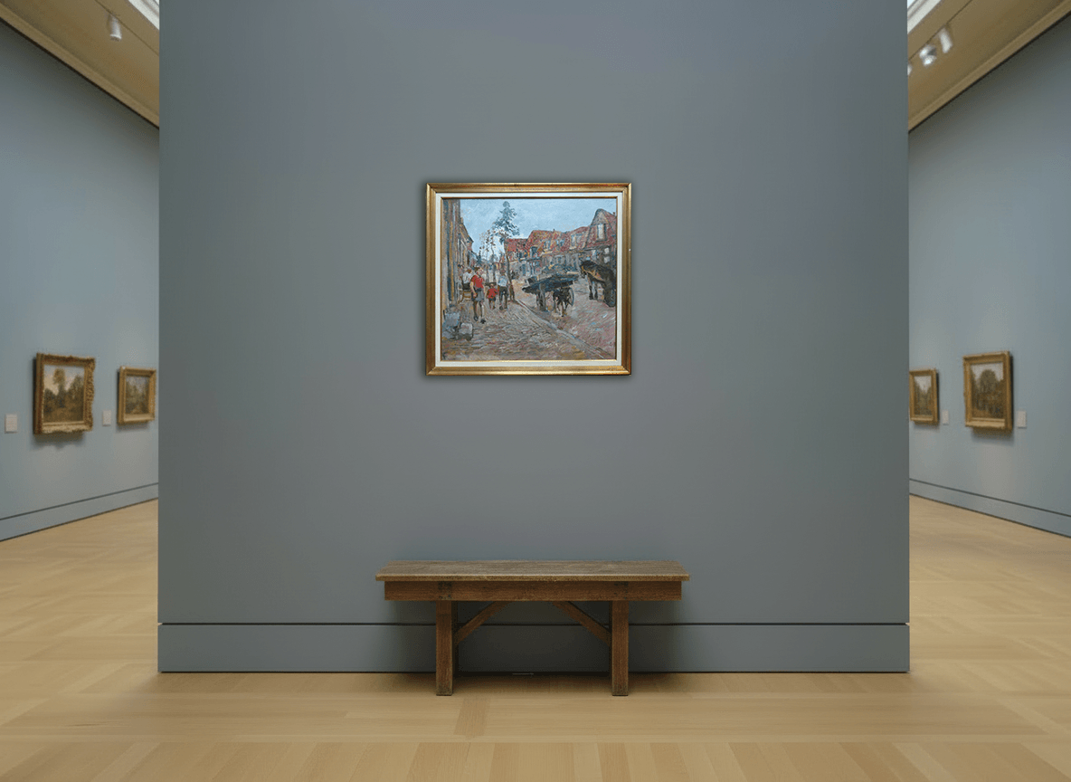 Historisch schilderij van de Italiaanse Zeedijk in Hoorn zonder lijst