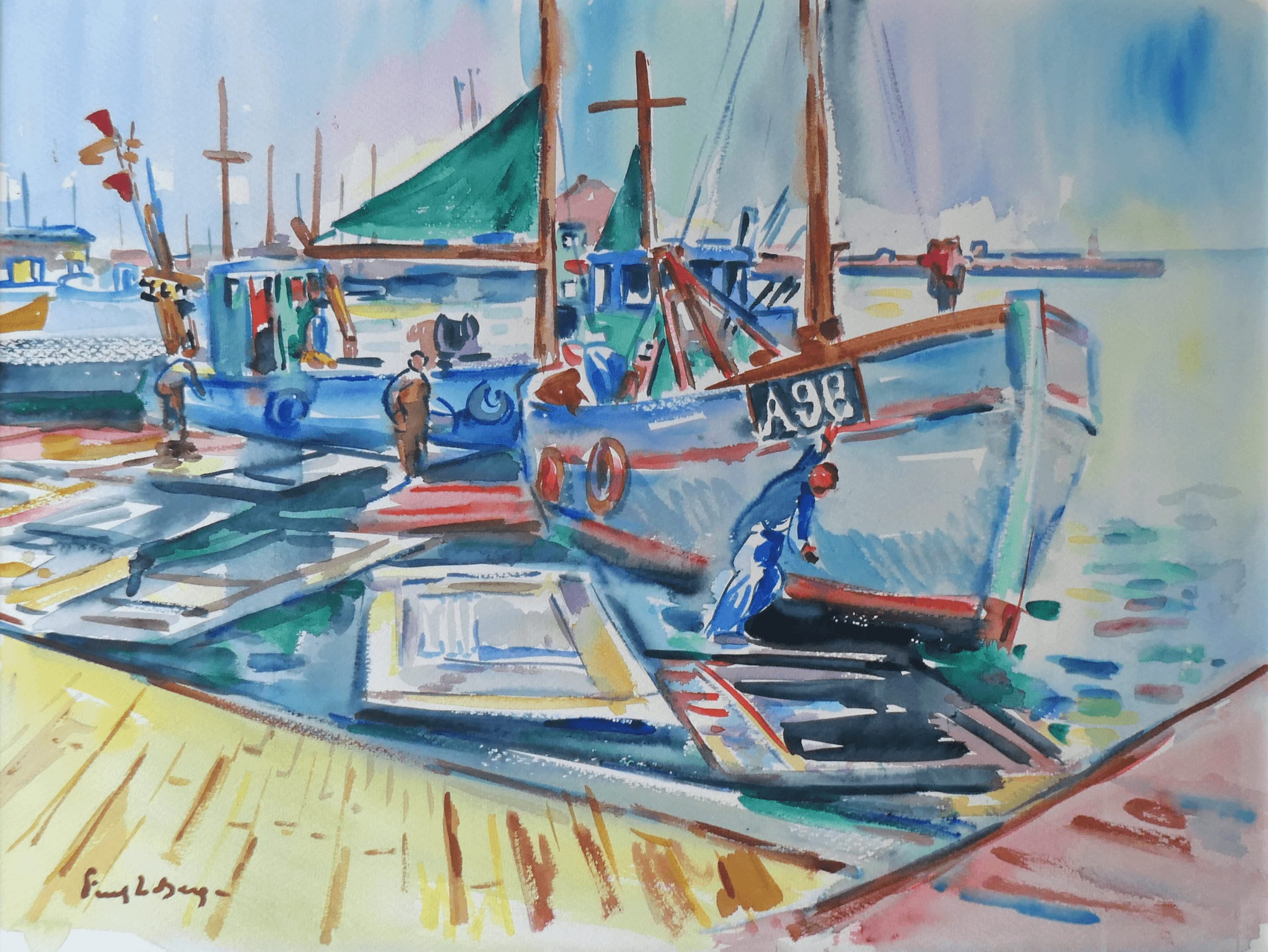 Freek van den Berg - Haven Frankrijk (zonder lijst)