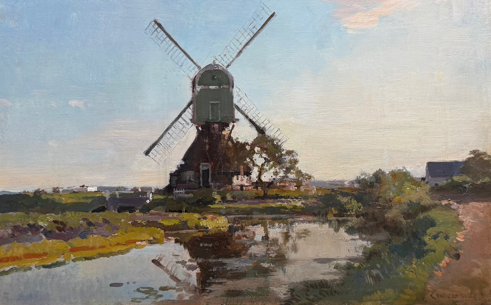 Wipmolen in de polder zonder lijst