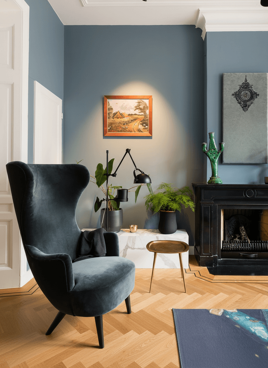 Twee boerderijen in Noord-Nederlands landschap zonder lijst