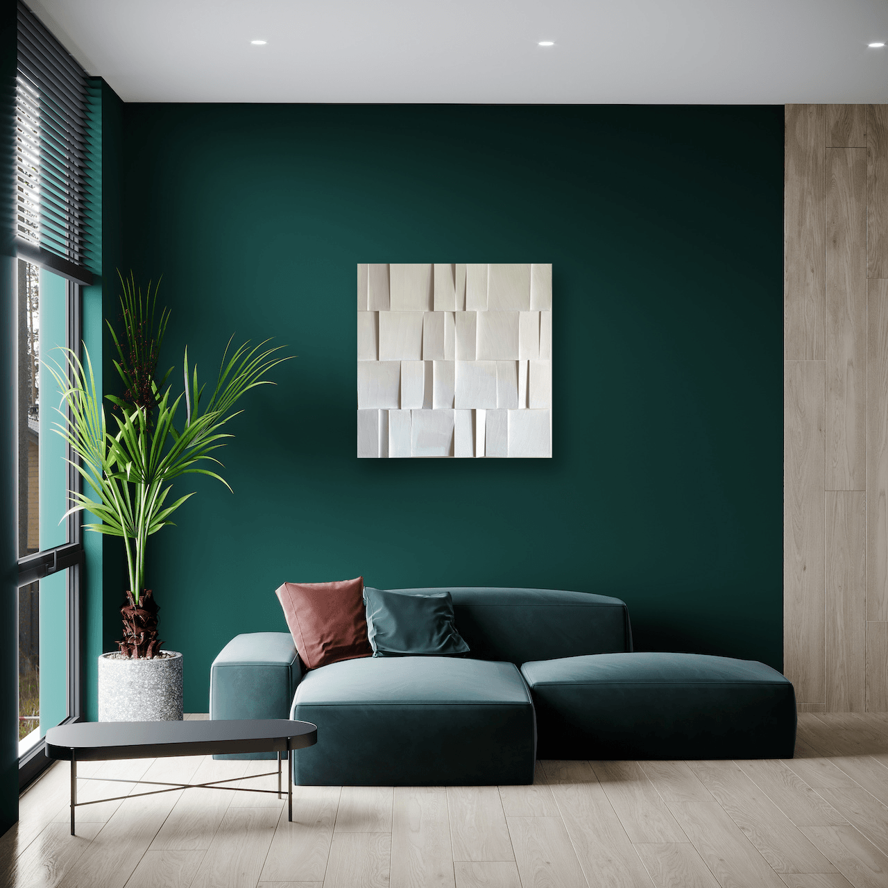 Jaap Egmond - Wit reliëf uit 1975 (in interieur)