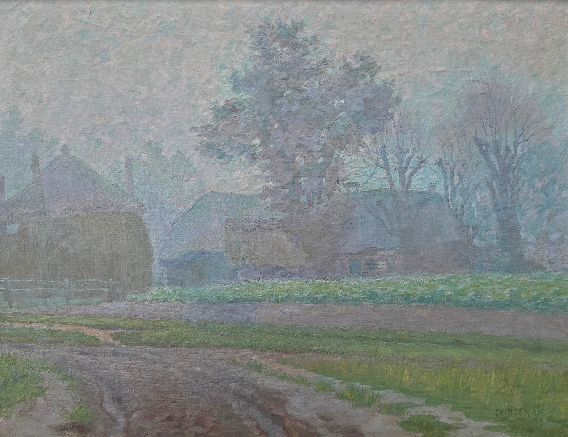 Mistige dag in Blaricum zonder lijst