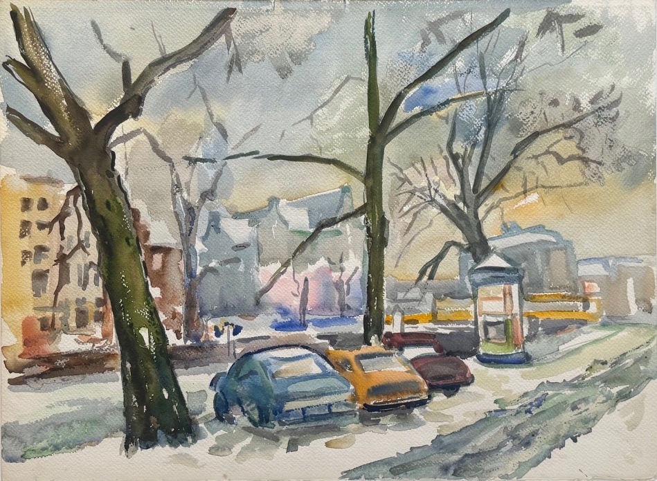 Winter aan de Keizersgracht te Amsterdam zonder lijst