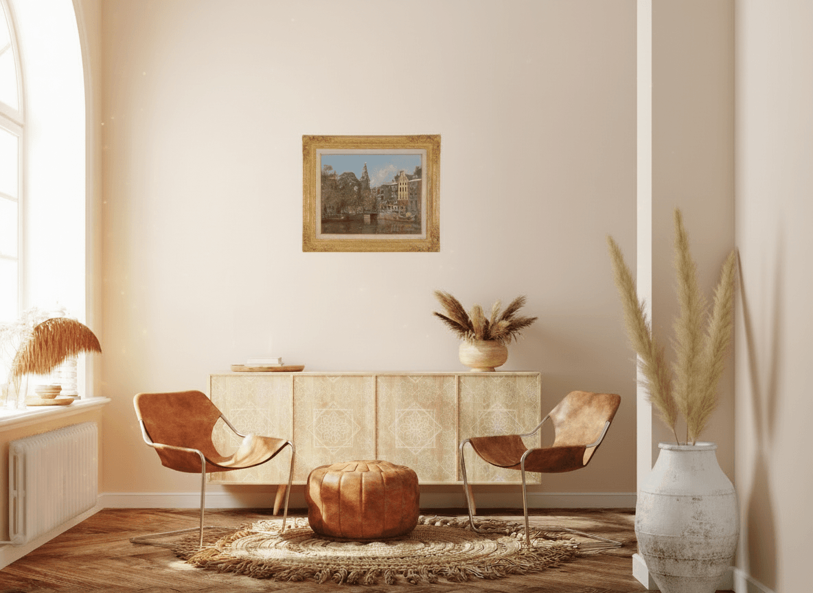 Gezicht op de Raamgracht met de Zuiderkerk zonder lijst