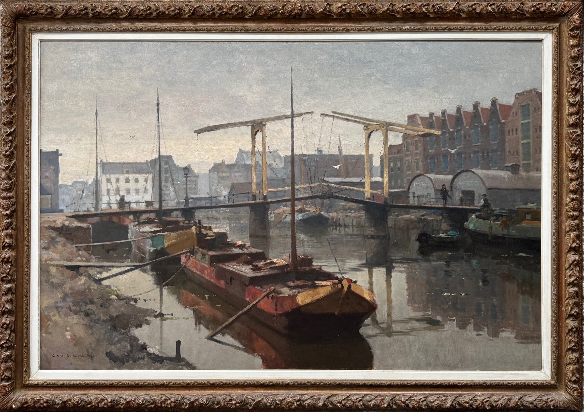 Sloterdijkerbrug over de Prinseneilandgracht te Amsterdam zonder lijst