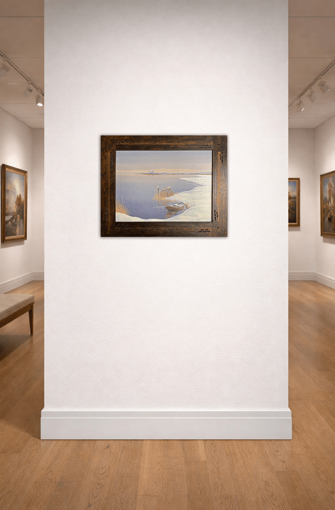 Dirk Smorenberg - Winters gezicht op Loosdrechtse plas (in interieur)