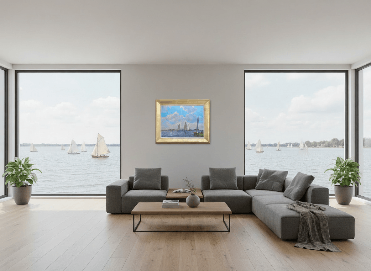 Gezicht op Grou zonder lijst