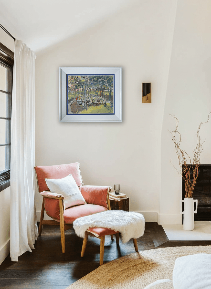 Ben Walrecht - Uitzicht op een tuin (in interieur)