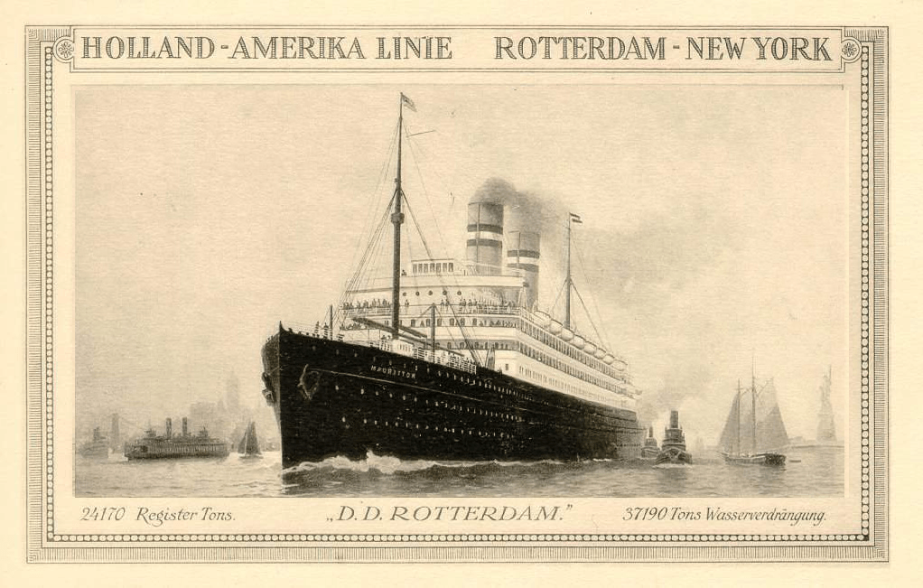 Portret van de SS Rotterdam rond 1900 zonder lijst