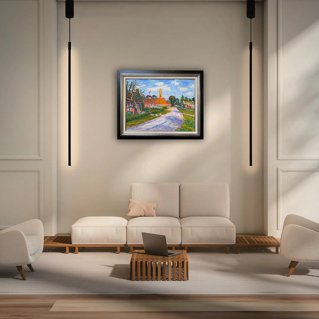 Gezicht op Thesinge zonder lijst