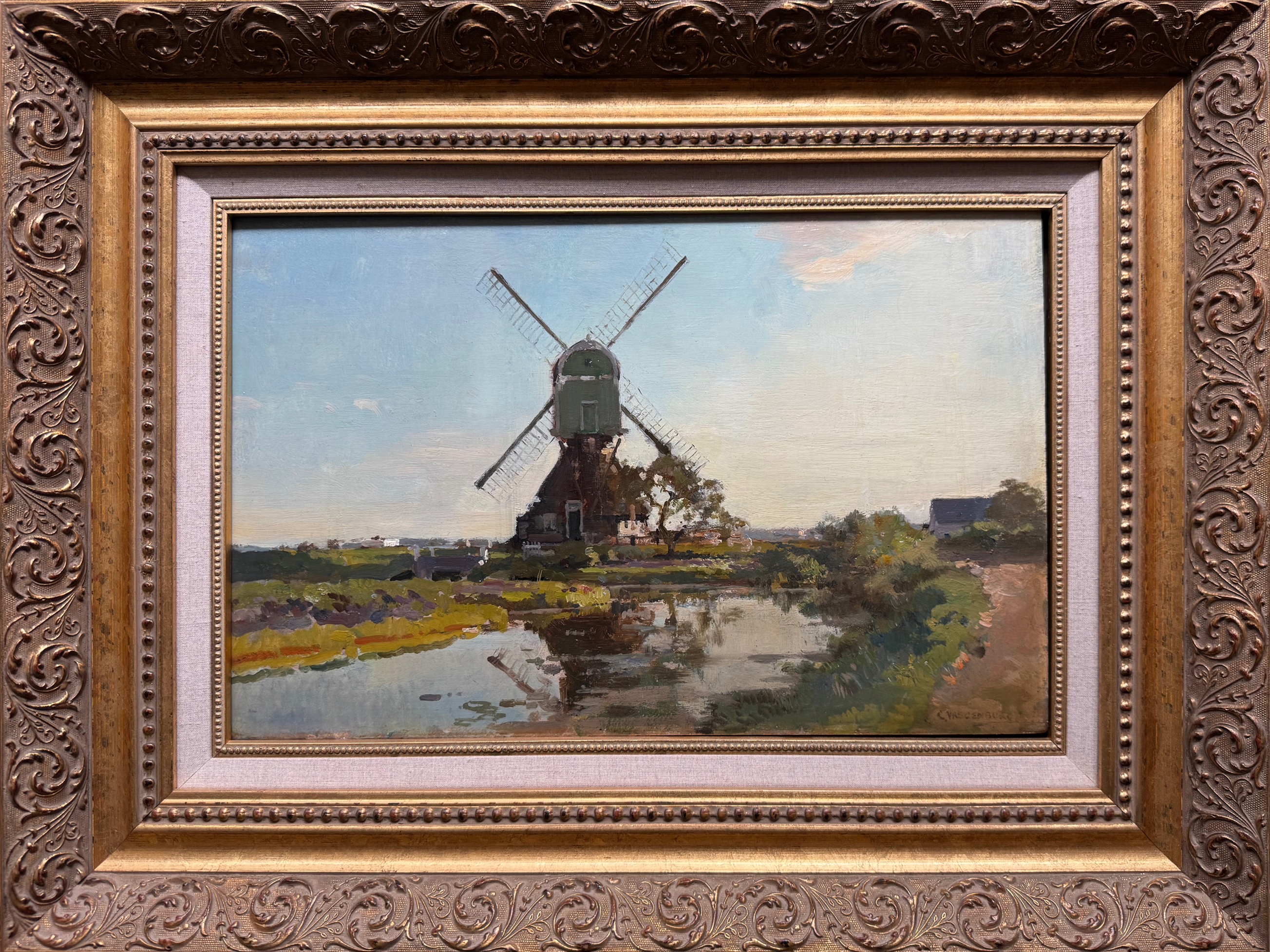 Wipmolen in de polder zonder lijst