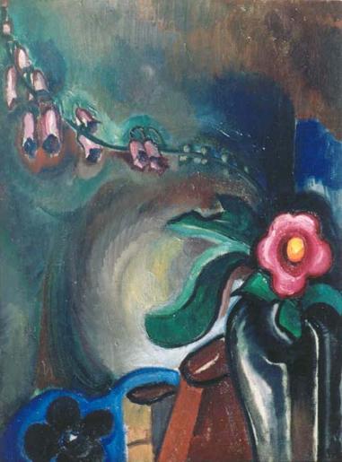 Expressief stilleven zonder lijst