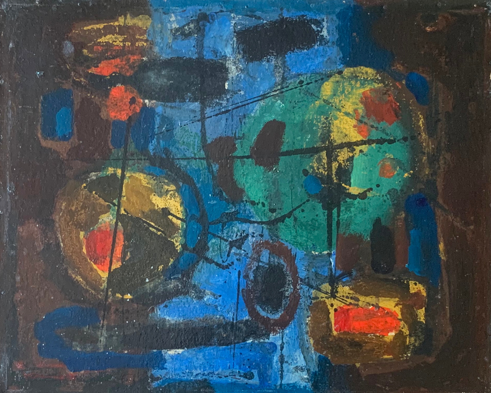 Abstracte compositie zonder lijst