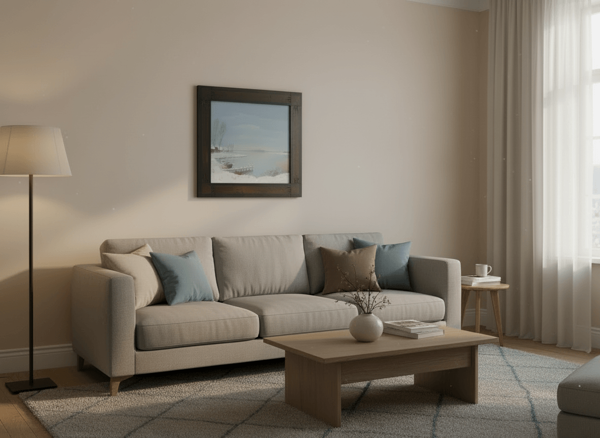 Winters gezicht op Loosdrechtse plas zonder lijst