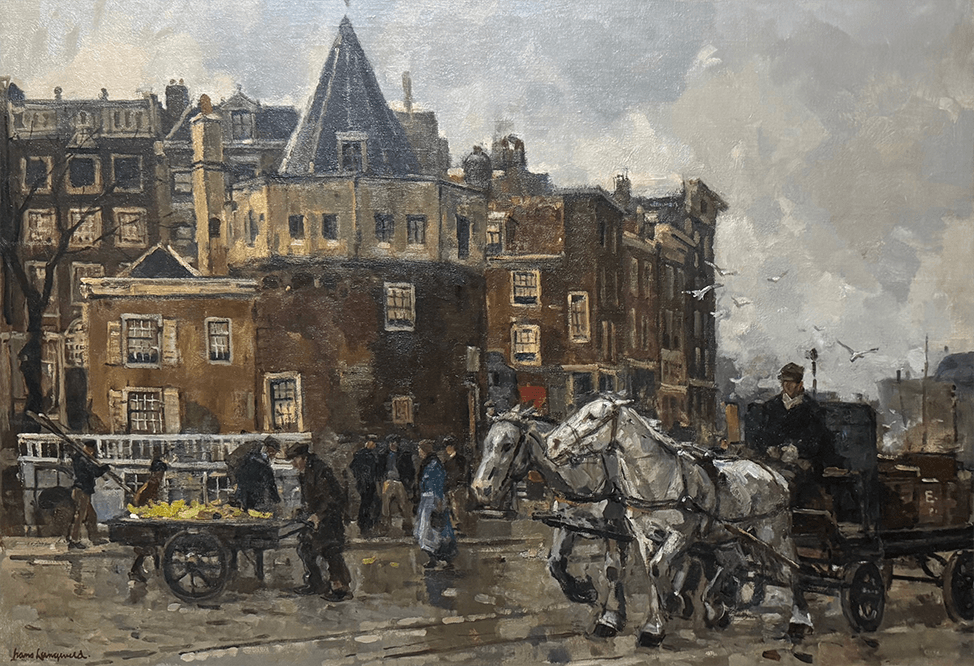 Gezicht op de Schreierstoren te Amsterdam zonder lijst