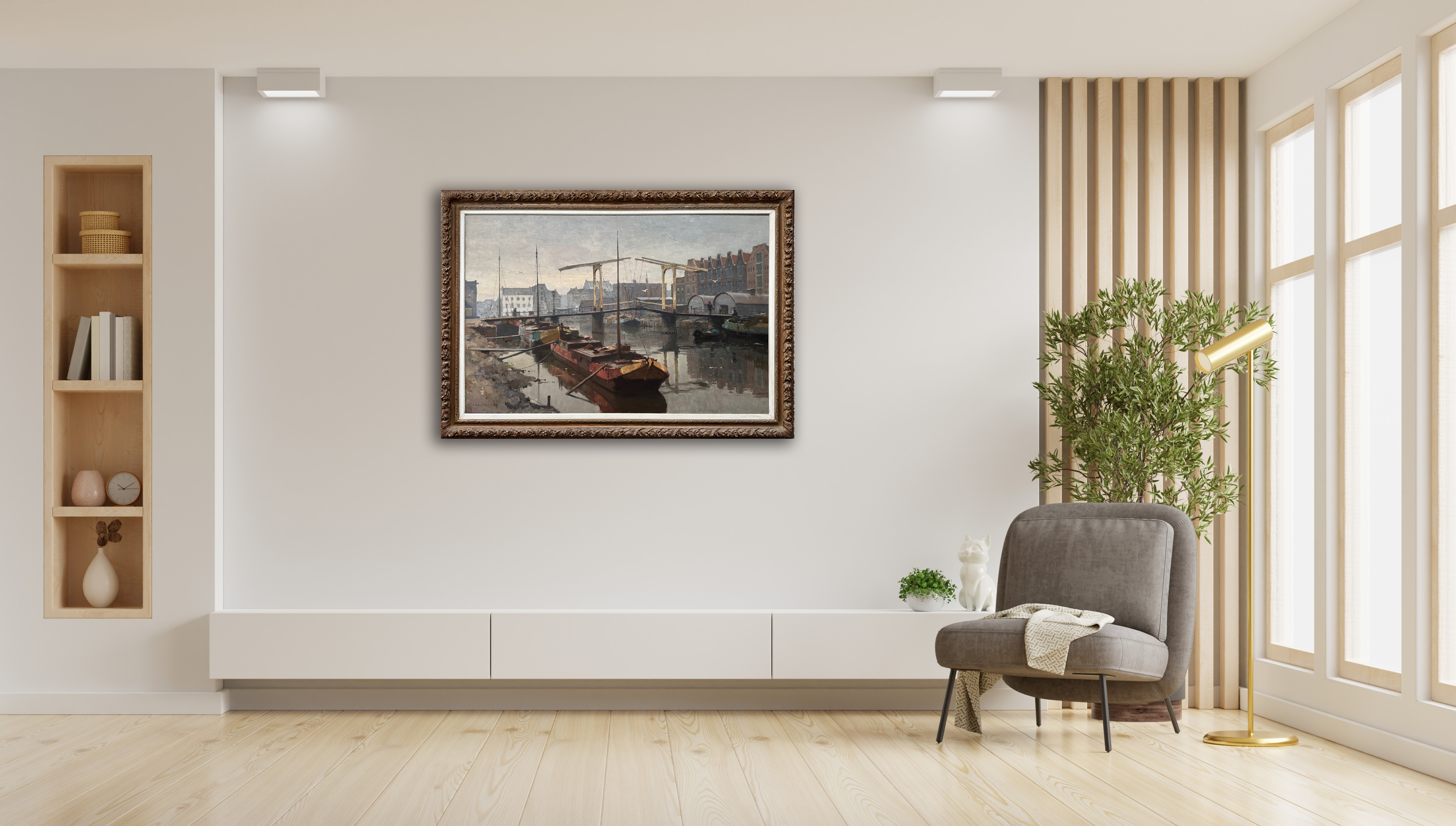 Sloterdijkerbrug over de Prinseneilandgracht te Amsterdam zonder lijst