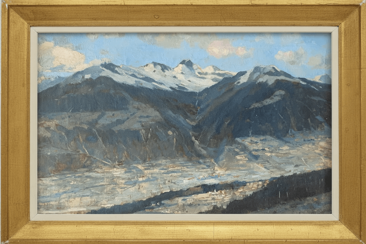 Jan Harm Weijns - Rhonedal vanuit Crans Montana (met lijst)