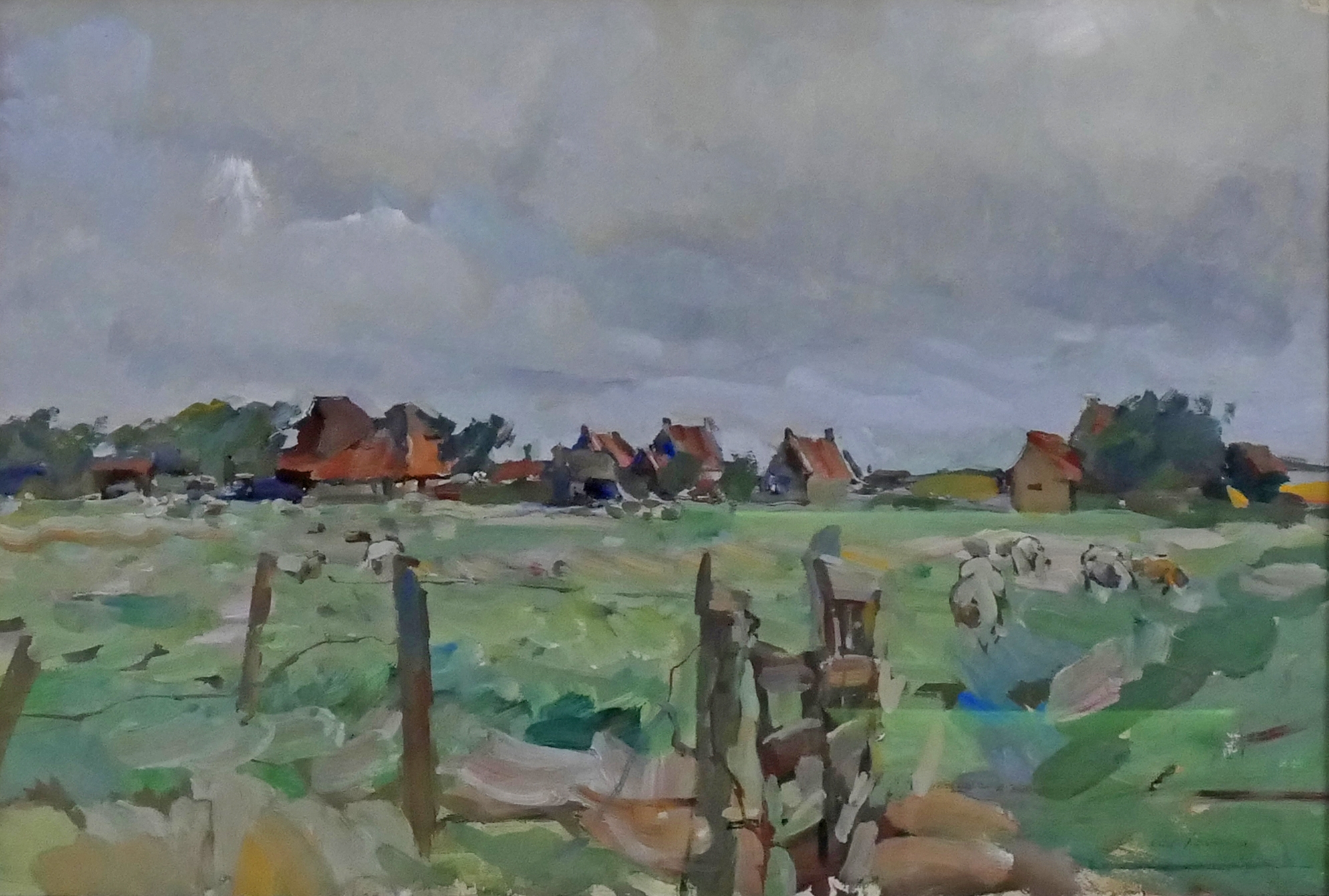 Hollands landschap zonder lijst