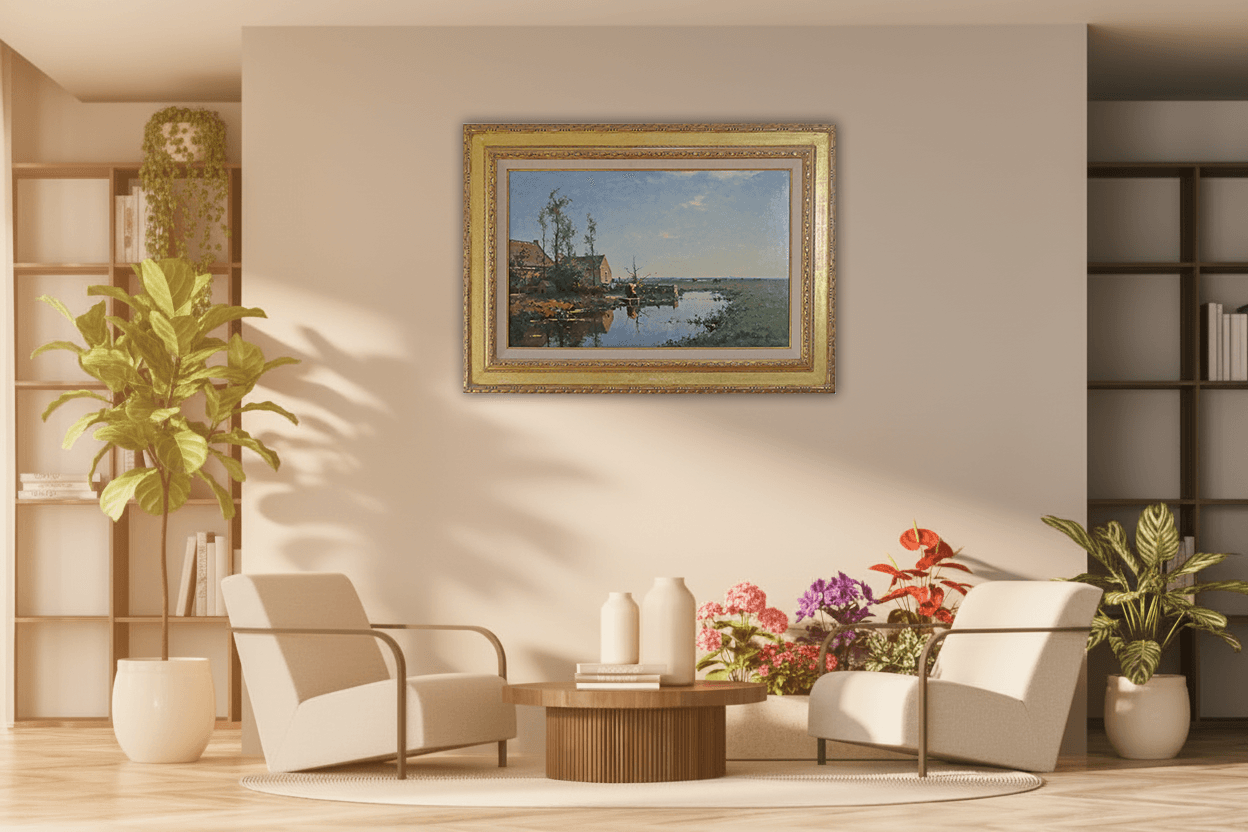 Cornelis Vreedenburgh - Boerderijgezicht bij Woerden (in interieur)