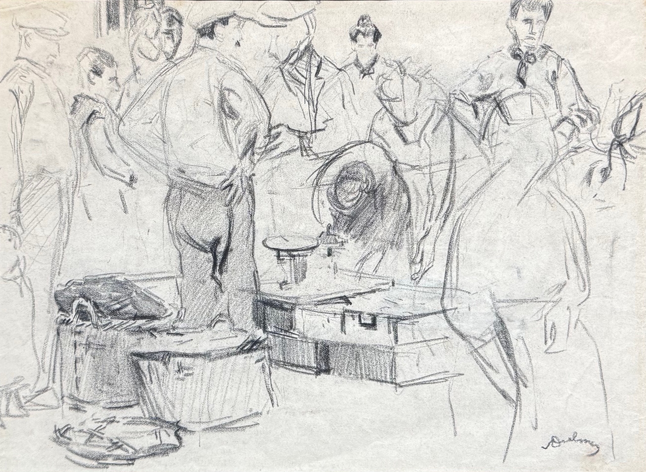 Markttafereel in Amsterdam zonder lijst