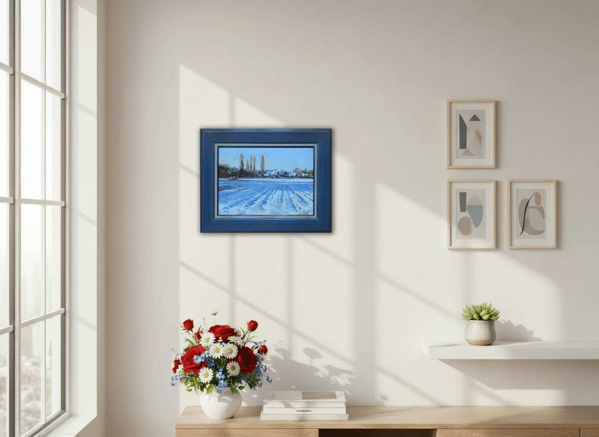 Sneeuwlandschap bij Lage-Zwaluwe zonder lijst