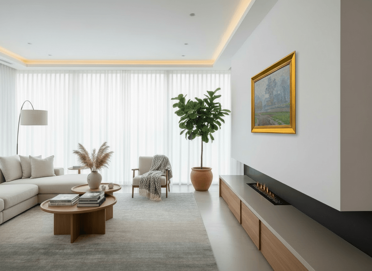 Mistige dag in Blaricum zonder lijst